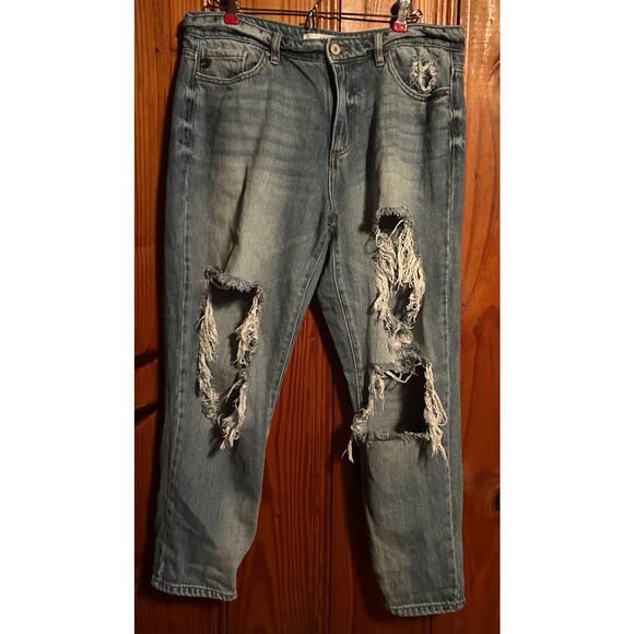 KANCAN RUBY HIGH RISE DISTRESSED BOYFRIEND FIT SIZE 11/29 - Picture 2 of 4